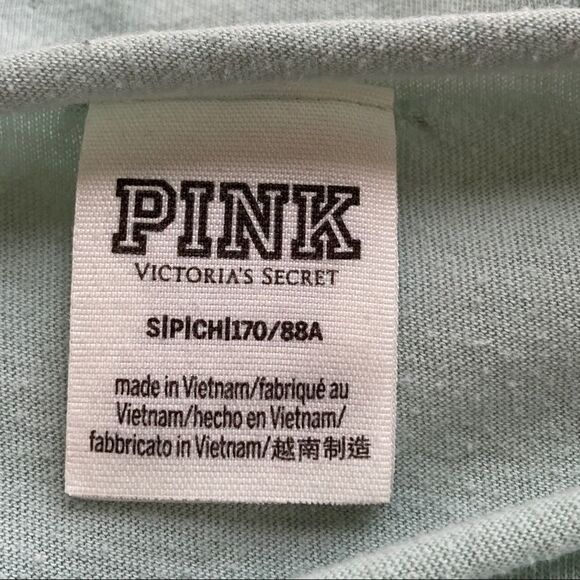 3/$25 Victoria’s Secret PINK Cropped Natural Hem Jersey Mint S EUC - Picture 4 of 5